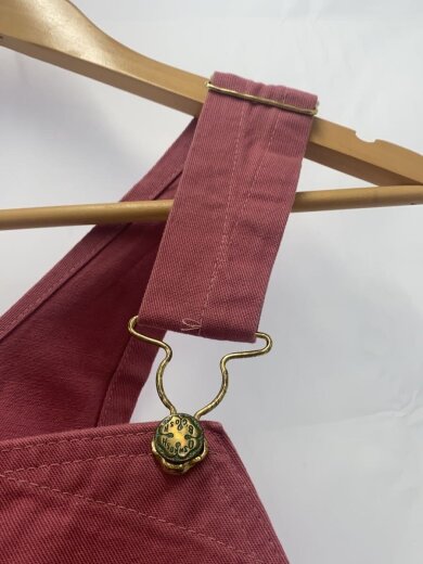 商品画像：70s_クローバーボタン/オーバーオール/32/コットン/PNK/無地/803-1001 6