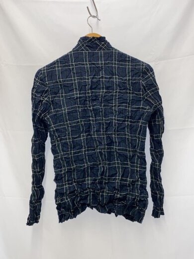 商品画像：シワ加工_ジャケット/S/ウール/NVY/チェック/JA-J032 2