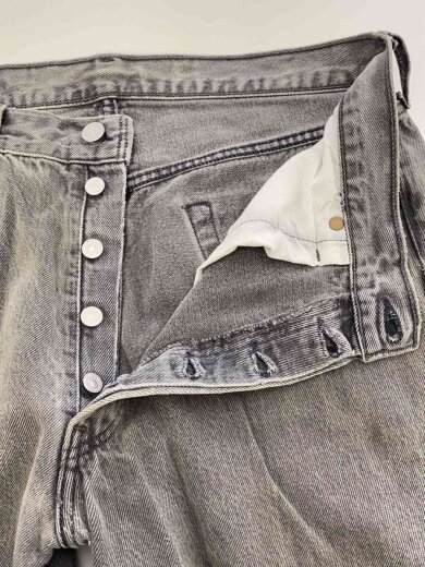 商品画像：90s/USA製/ボタン裏653/後染め/リペア有//34/デニム/BLK/無地/50 3