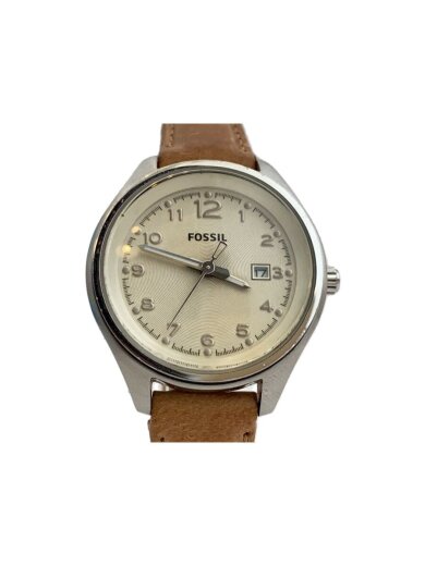 画像：FOSSILクォーツ腕時計/アナログ/レザー/BRW/AM-4377/電池切れ/FOSSIL1