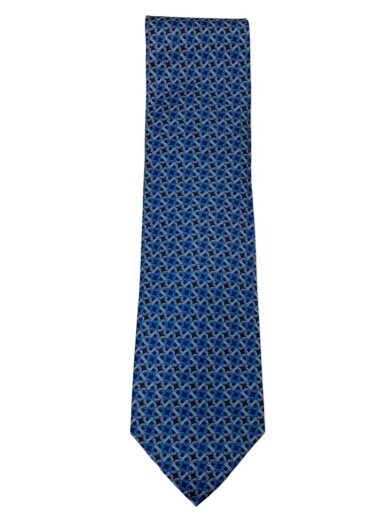 商品画像：ネクタイ/シルク/BLU/総柄/メンズ 1