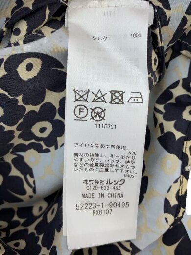 商品画像：長袖シャツ/36/シルク/BLK/花柄 4