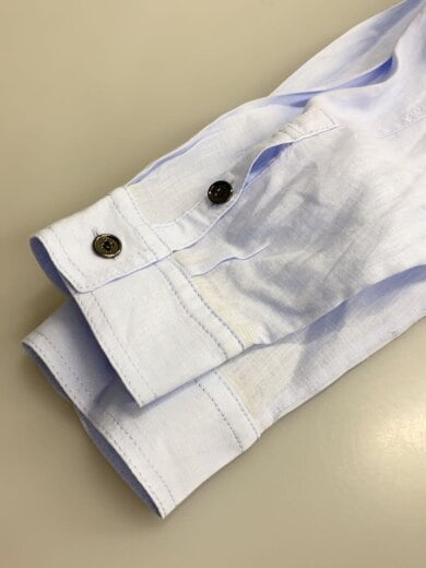 商品画像：７分袖ブラウス/38/リネン/BLU/無地/B1M14-163-22 5