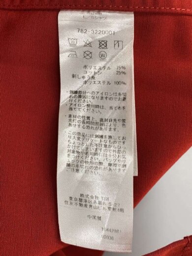 商品画像：長袖シャツ/XL/ポリエステル/RED/無地/782-3220001 4