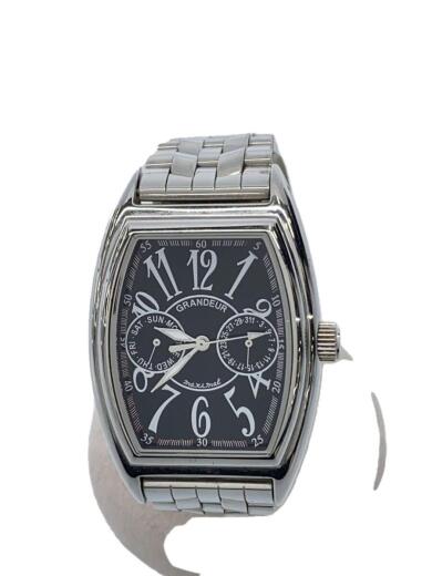 画像：GRANDEURクォーツ腕時計/アナログ/ステンレス/BLK/SLV/SS/GSX0101