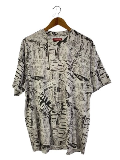 商品画像：Tシャツ/L/コットン/WHT/総柄 1