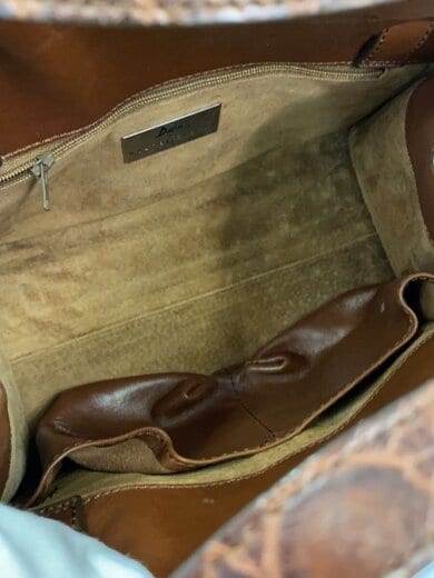 画像：MAURO GOVERNAハンドバッグ/クロコ型押し/レザー/BRW6