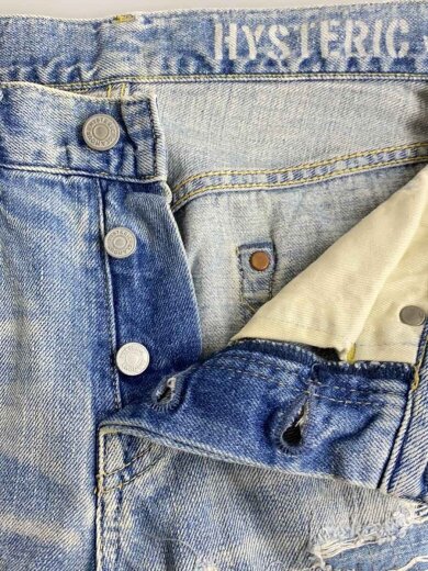 商品画像：HPR加工デニムスリムストレートパンツ/30/ボタンフライ/IDG/02183AP12 3