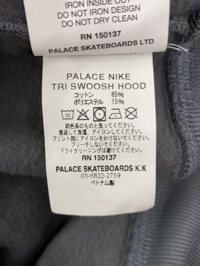 商品画像：PALACE NIKE TRi SWOOSH HOOD/パーカー/裏起毛/M/コットン/GRY// 4