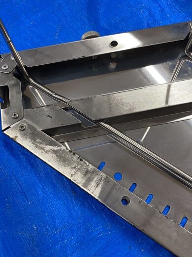 商品画像：ST-050 テーブル ジカロテーブル ST-050/SLV/塗装加工、剥げあり 6