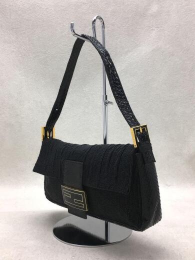 画像：FENDIマンマバケット/ビーズ/パイソン/ハンドバッグ/BLK2