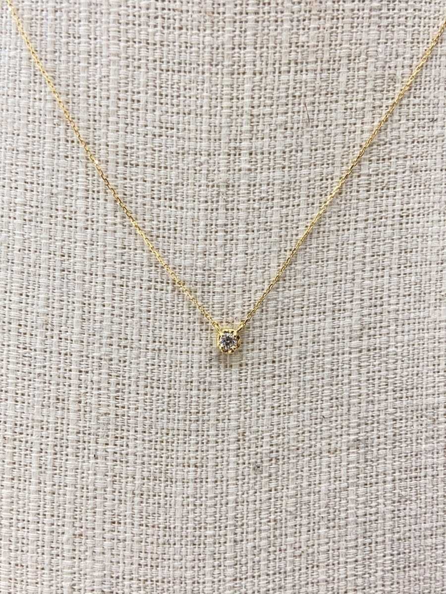 AHKAH / 1Pダイヤ/ネックレス/750/GLD/トップ有/レディース