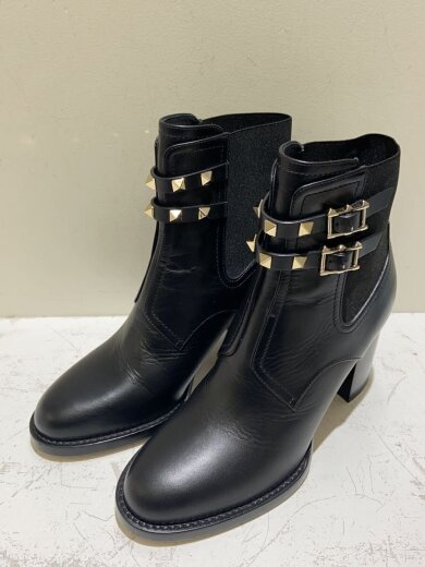 商品画像：スタッズ/ヒールブーツ/37/BLK/レザー 2