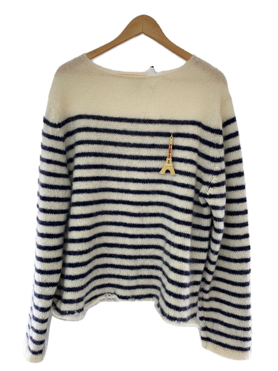 doublet / FRENCH BORDER MOHAIR/ニット・セーター/L/モヘア/CRM/ボーダー/20aw40kn