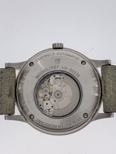 商品画像：自動巻腕時計/アナログ/レザー/WHT/GRY/SS/lh-90036 3