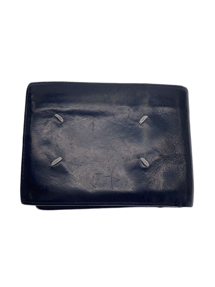 Maison Margiela / フリップフラップウォレット/2つ折り財布/レザー/BLK/メンズ