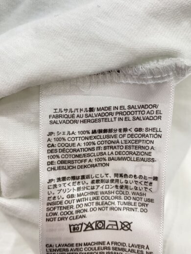 商品画像：24SS/S/S Top/バックプリントTシャツ/S/コットン/WHT/無地/使用感有/ 4