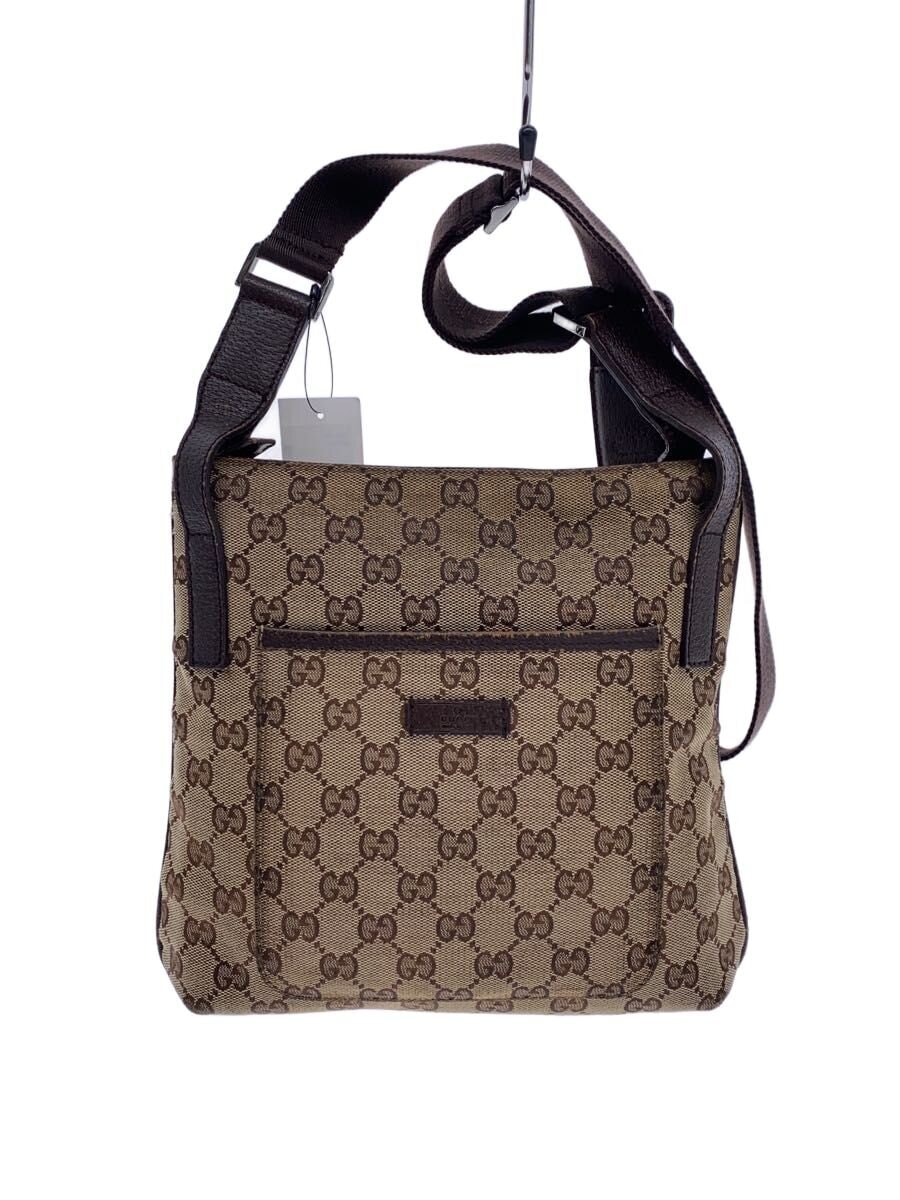GUCCI / ショルダーバッグ_GGキャンバス/キャンバス/BRW/ベタツキ・スレ有