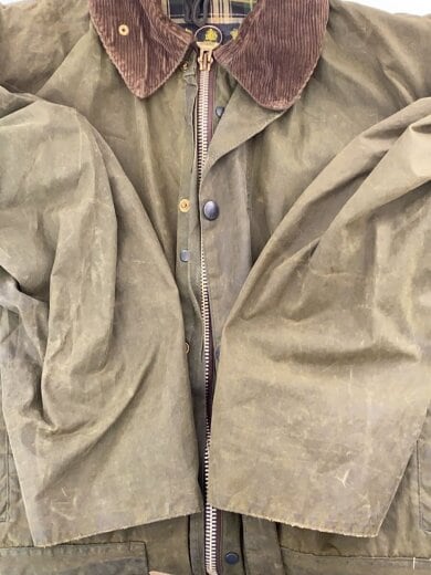 商品画像：80s～/イングランド製/border/オイルドジャケット/ダークグリーン/Gamefair/コットン 5