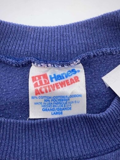 商品画像：80s/USA製/ピーナッツスヌーピー/ラグランスウェット/L/コットン/NVY/無地 3