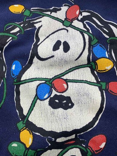 商品画像：80s/USA製/ピーナッツスヌーピー/ラグランスウェット/L/コットン/NVY/無地 6