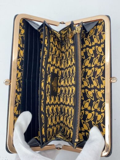 商品画像：長財布/レザー/BLK/無地/レディース/がま口 4