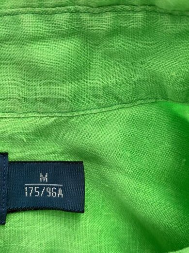 商品画像：ボタンダウンシャツ/M/リネン/GRN/無地 4