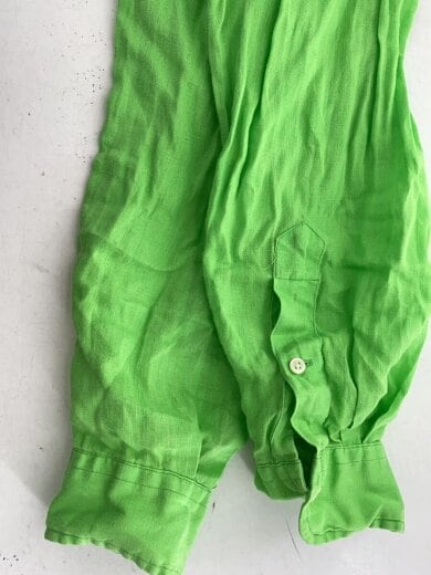商品画像：ボタンダウンシャツ/M/リネン/GRN/無地 6