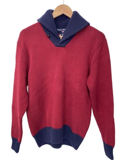 商品画像：ヘンリーネックニット・セーター/ショールカラー//M/コットン/BRD/無地/KR-RS-NA4342 1