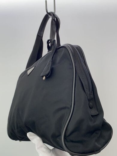 商品画像：三角ロゴプレート/ミニボストンバッグ/トートバッグ/ナイロン/BLK/無地 2