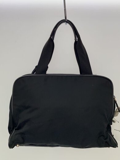 商品画像：三角ロゴプレート/ミニボストンバッグ/トートバッグ/ナイロン/BLK/無地 3