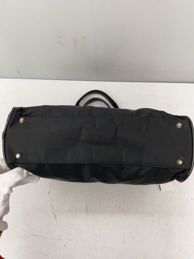 商品画像：三角ロゴプレート/ミニボストンバッグ/トートバッグ/ナイロン/BLK/無地 4