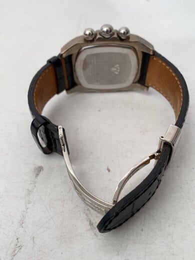 商品画像：クォーツ腕時計/アナログ/レザー/SLV/BLK/SS 4