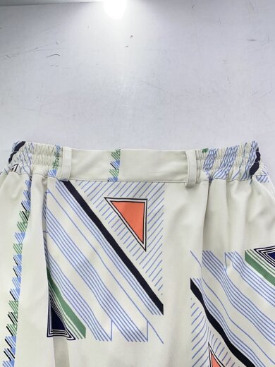 商品画像：ジオメトリーギャザースカート/FREE/ポリエステル/WHT/総柄/211-221015 3