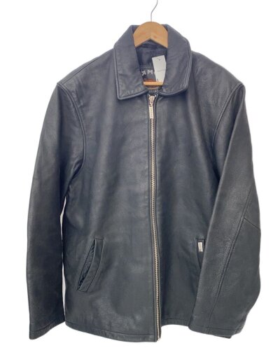 商品画像：レザージャケット・ブルゾン/--/ナイロン/BLK/無地 1