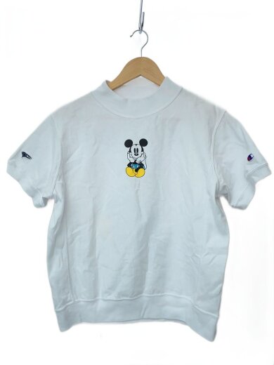 商品画像：モックネックTシャツ/S/コットン/WHT/無地/c8-zg001/リバースウィーブ// 1
