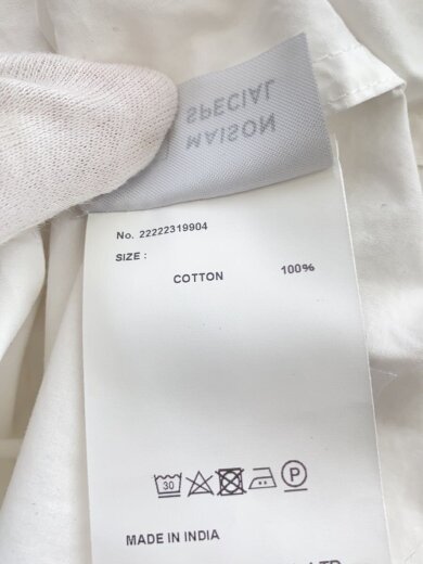 商品画像：長袖ブラウス/M/コットン/WHT/無地 5