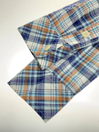 商品画像：長袖シャツ/1/コットン/BLU/チェック/リネン混 6