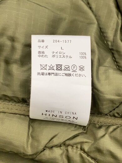 商品画像：キルティングジャケット/L/ナイロン/GRN/無地/204-1577 4