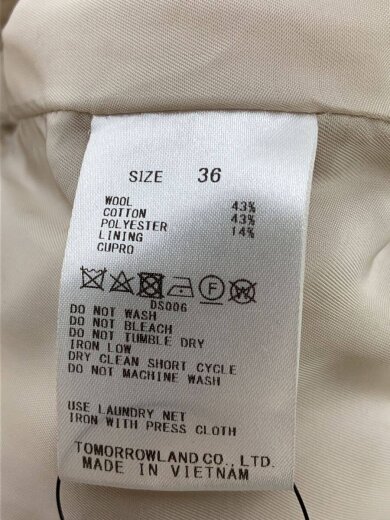 商品画像：コート/36/ウール/CRM/無地/11-08-04-08701 4