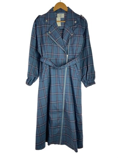 商品画像：トレンチコート/M/ポリエステル/BLU/チェック/082060301701-01 1