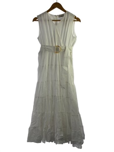 商品画像：ノースリーブワンピース/S/コットン/WHT/EL-001B 1