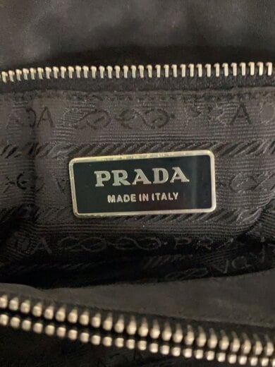 商品画像：トートバッグ/ヨゴレ、レザー部分ハガレ有/ナイロン/BLK/無地 5