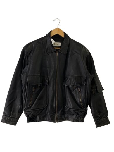 商品画像：レザージャケット・ブルゾン/38/レザー/BLK// 1