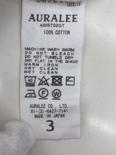 商品画像：LUSTER PLAITING TEE/Tシャツ/3/コットン/WHT/日本製/A00ST02GT 4