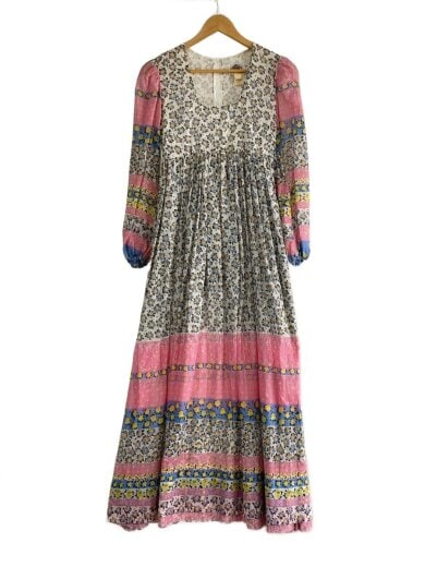 商品画像：長袖ワンピース/--/コットン/マルチカラー/花柄 1