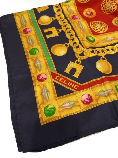 商品画像：スカーフ/シルク/NVY/総柄/レディース 1