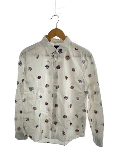 商品画像：長袖シャツ/L/コットン/WHT/総柄 1