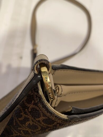 商品画像：ショルダーバッグ/レザー/BRW/総柄 8