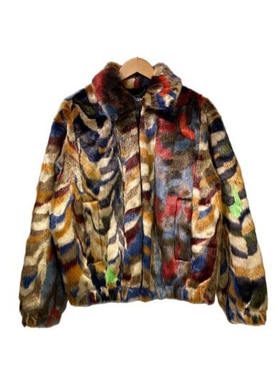 商品画像：Multicolor Faux Fur Bomber/ジャケット/M/アクリル/マルチカラー/総柄 1